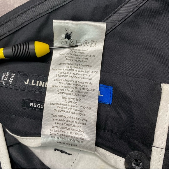 J Lindeberg Golf Pants Men 31X32 Black Troyan Regular Lightweight Performance - Picture 14 of 16